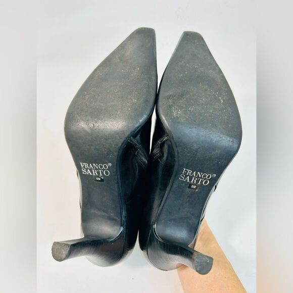 Franco Sarto Black Vegan Leather Booties size 6 - Picture 7 of 10
